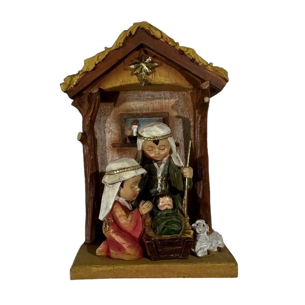 St Nicholas Square Christmas Baby Nativity Scene Figurine Holiday Indoor Decor